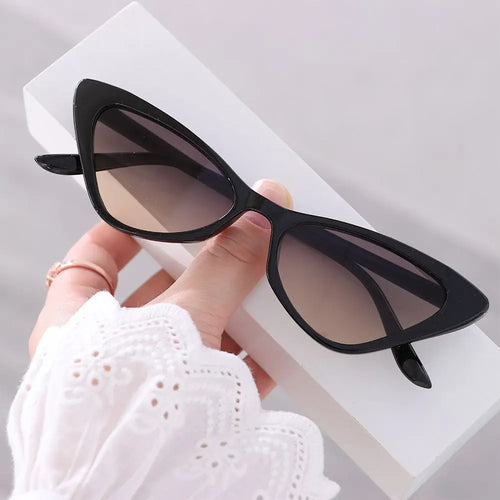 Lunettes de soleil œil de chat vintage pour femmes, petites lunettes de soleil rétro à monture 