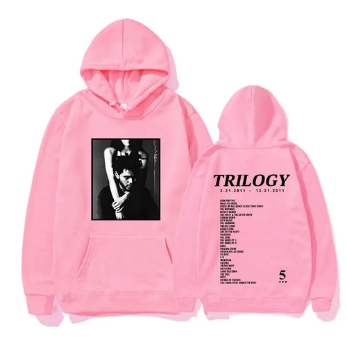 The Weeknd Trilogy Music Album Print Oversized Hoodie Men's Hip Hop