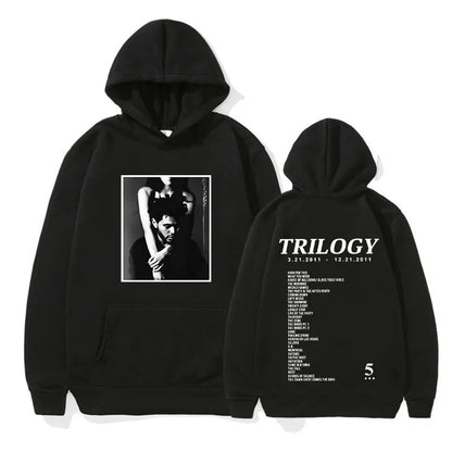 The Weeknd Trilogy Music Album Print Oversized Hoodie Men's Hip Hop