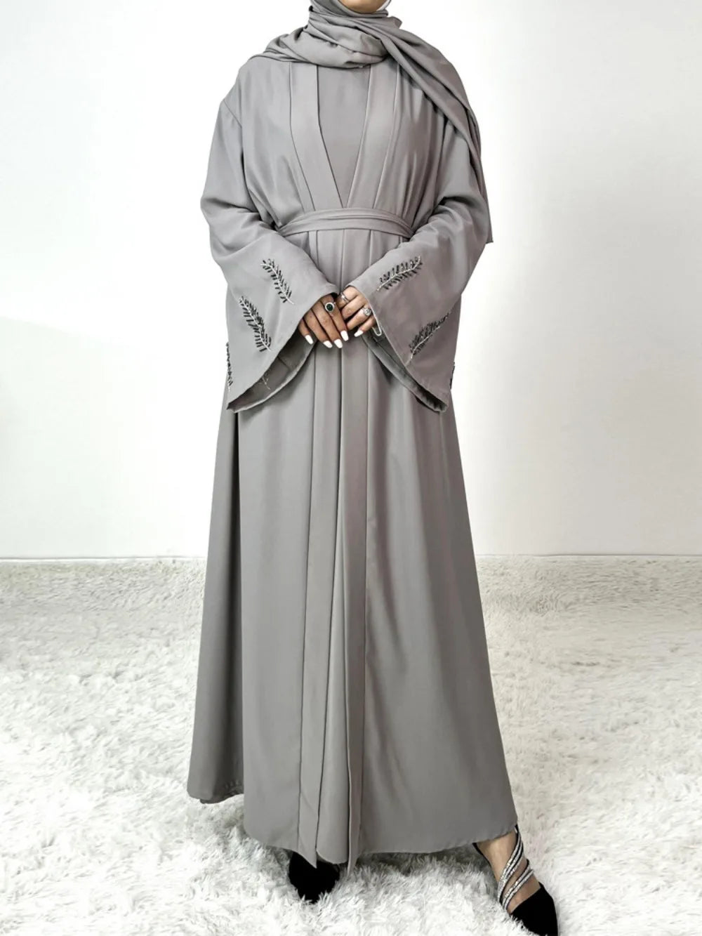 Abaya musulmane de l'Aïd pour femmes, ensemble 2 pièces avec robe intérieure, cardigan diamant, robe Jalabiya, Ramadan, Dubaï, Abayas, Kaftan 2025