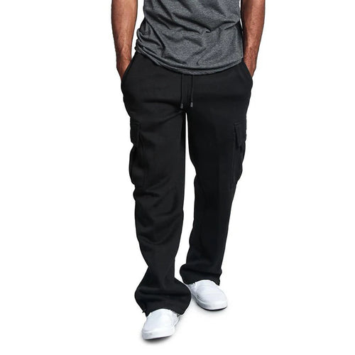 Pantalon de survêtement coupe droite pour homme, idéal pour le sport et le streetwear. 