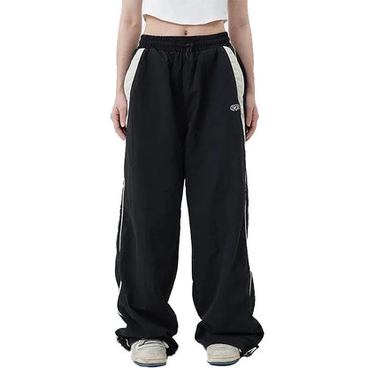 American Retro Black Street Hip-hop Trend Leisure Wide-leg Trousers