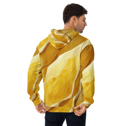 Sweat à capuche graphique jaune rustique