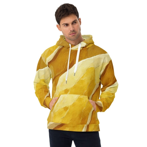 Sweat à capuche graphique jaune rustique